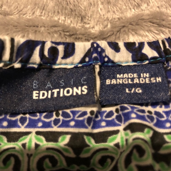 Blue front tie blouse - Picture 4 of 5